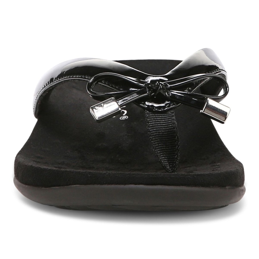 Schwarze Vionic Bella Zehenstegsandale