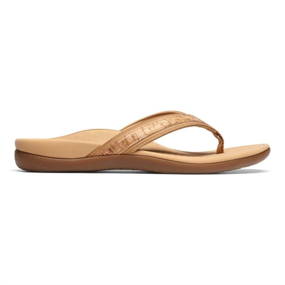 Vionic Gold Cork Tide Ii Sandale Mit Zehensteg