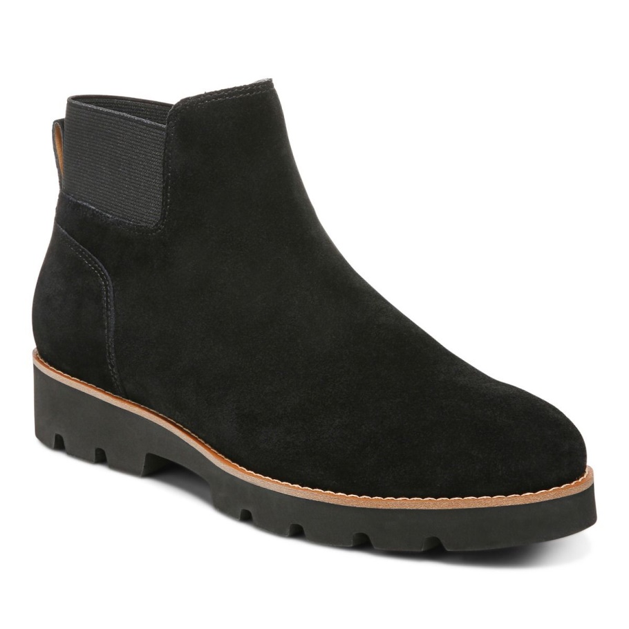 Vionic Brionie Chelsea-Stiefel Aus Schwarzem Wildleder