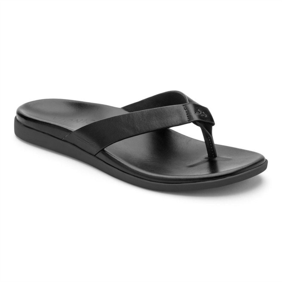 Vionic Black Elijah Sandale Mit Zehensteg