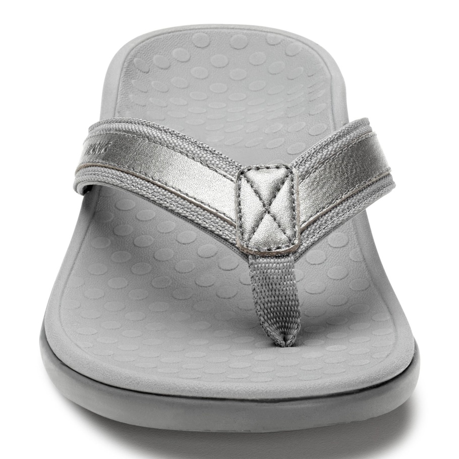 Vionic Tide Ii Toe Post Sandale Pewter Metallic