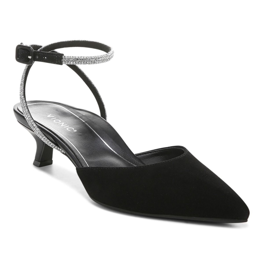 Vionic Jacynda Kitten Heel Aus Schwarzem Wildleder