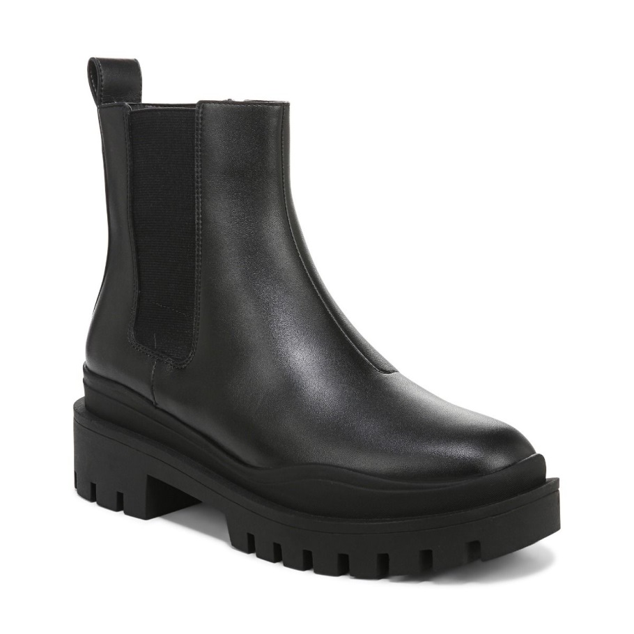 Vionic Karsen-Stiefel Aus Schwarzem Leder