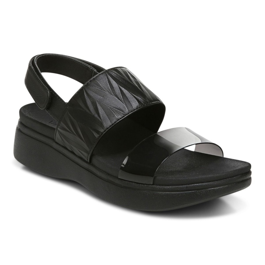 Vionic Karleen Plateausandale Schwarz