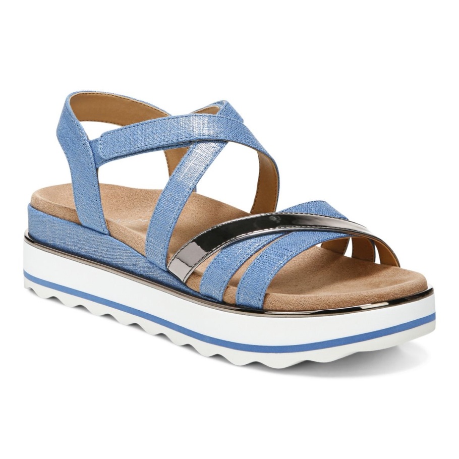 Vionic Vallarta Blaue Kelly's Flatform-Sandale