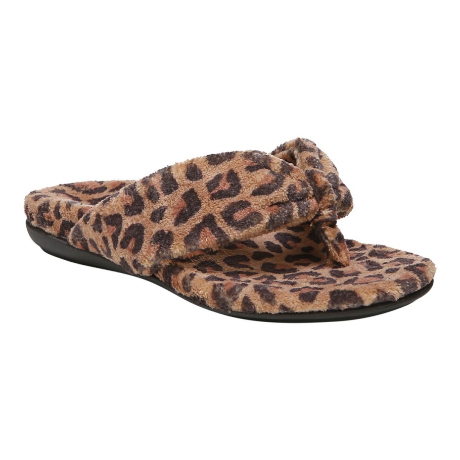 Lydia Pantoffel Vionic Brauner Leopard