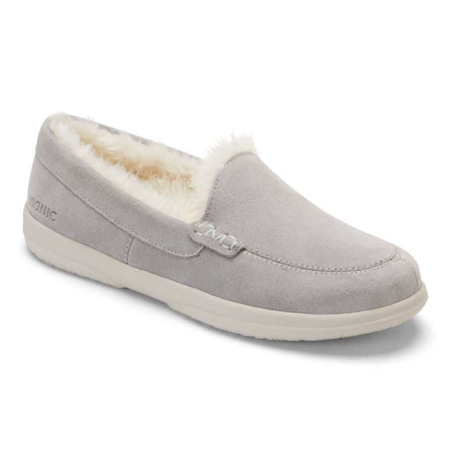 Lynez Pantoffel Hellgrau Wildleder Vionic