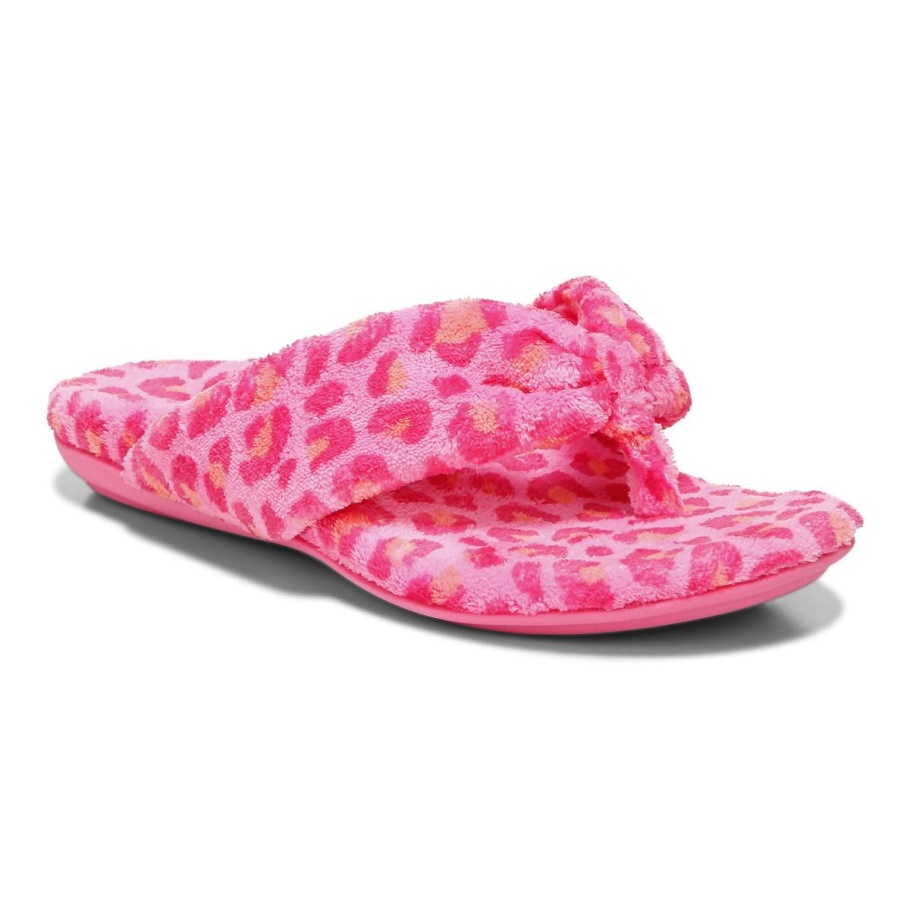 Vionic Bubblegum Leopard Lydia Pantoffel