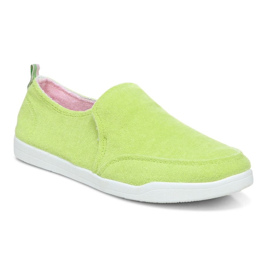 Vionic Lime Terry Beach Malibu Slip-on Sneaker: Terry