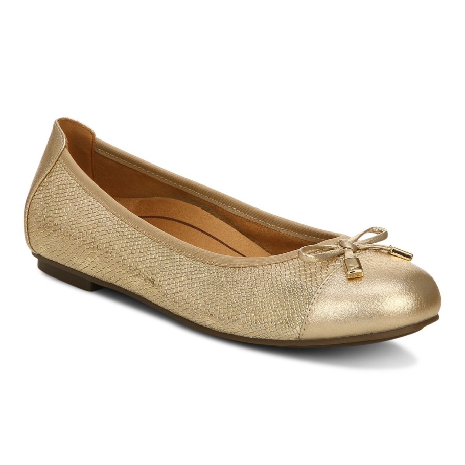 Gold Vionic Minna Ballerinas