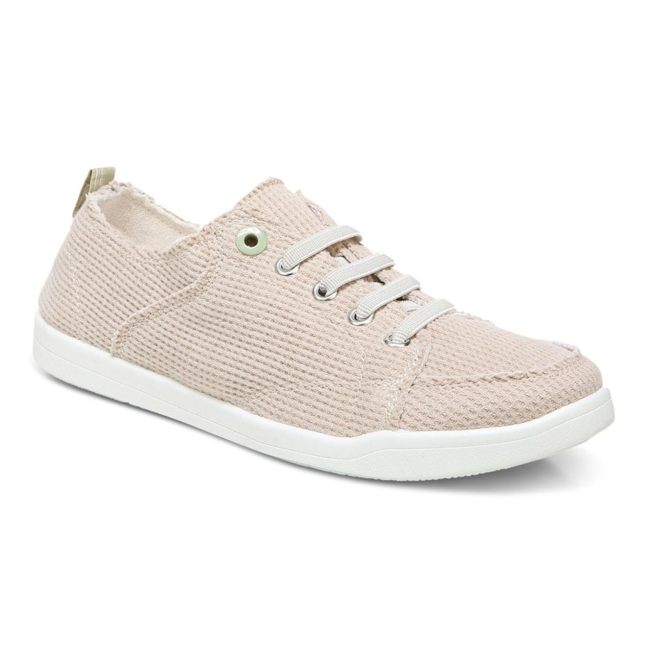 Vionic Creme Strick Beach Pismo Casual Sneaker: Strick