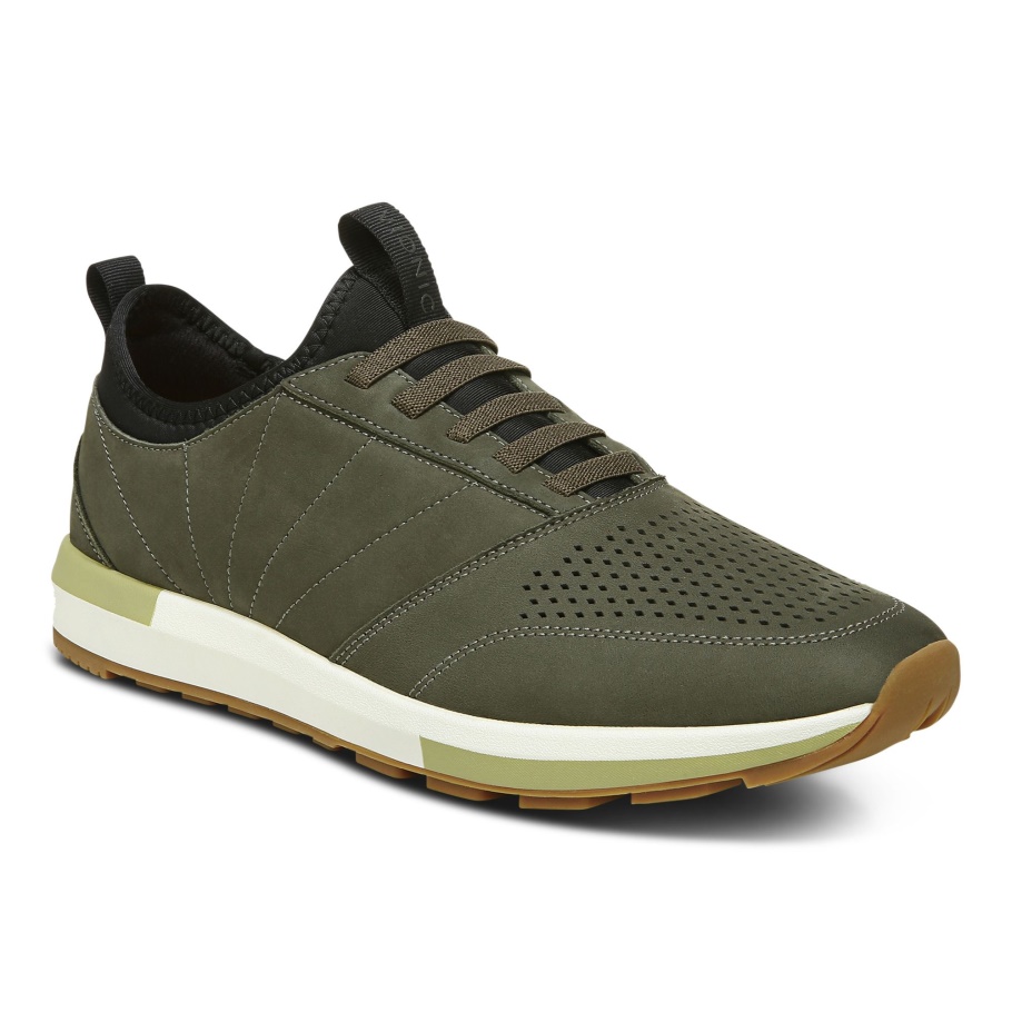 Vionic Trent Sneaker Aus Olivfarbenem Nubukleder