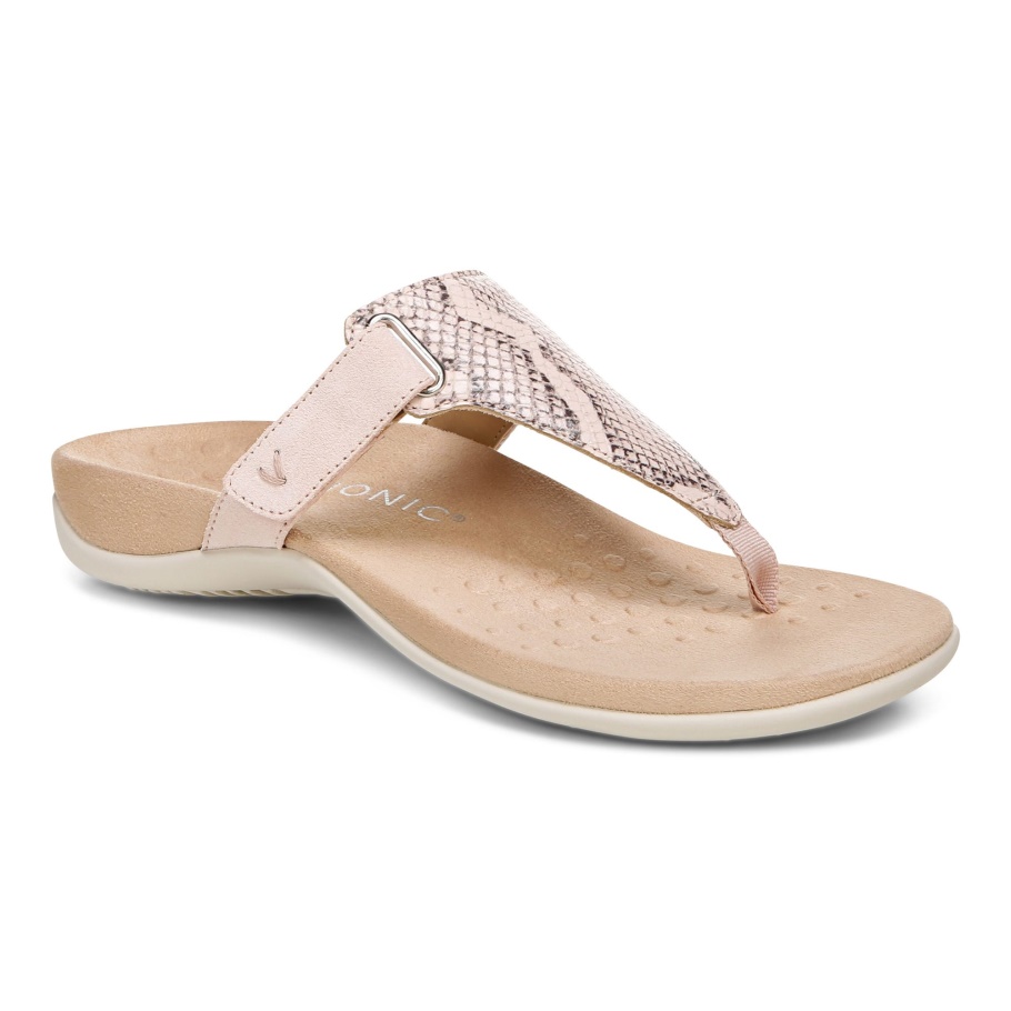 Vionic Wanda Sandalen Mit T-Riemen In Hellem Rouge