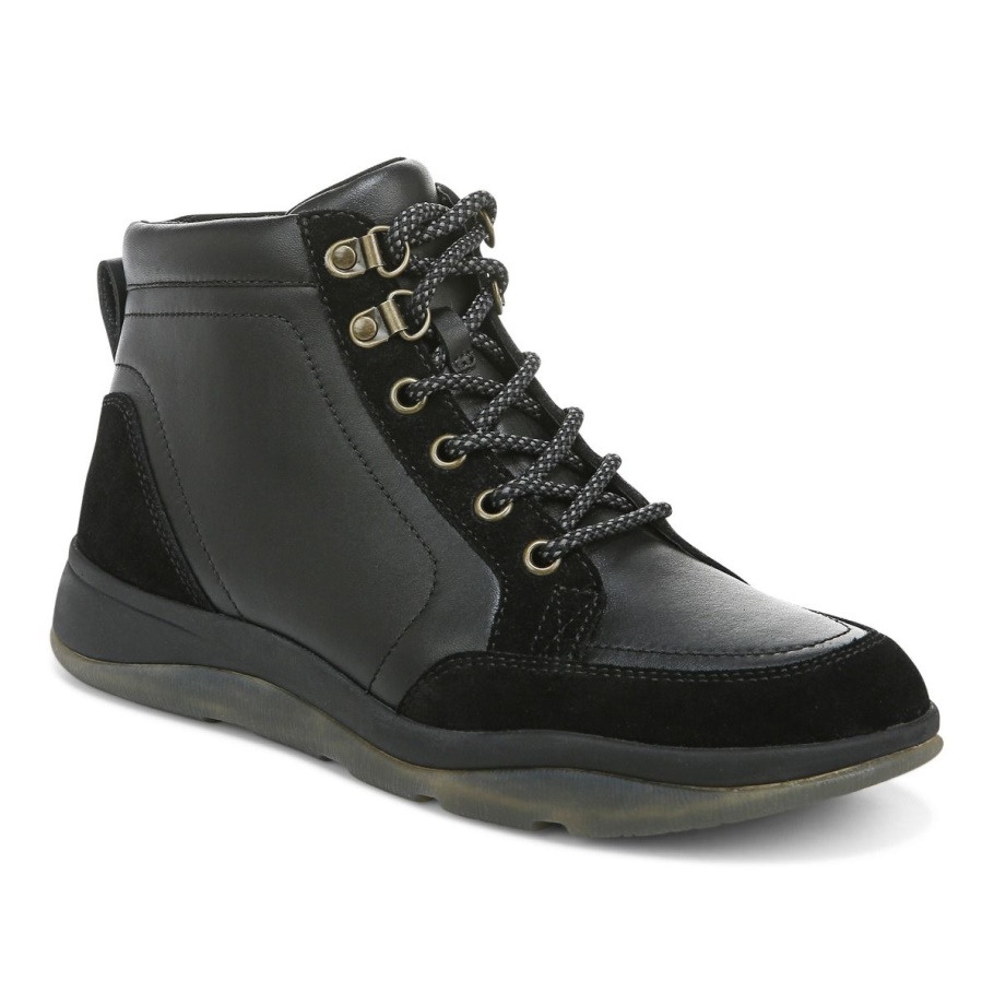 Vionic Whitley-Stiefel Aus Schwarzem Leder