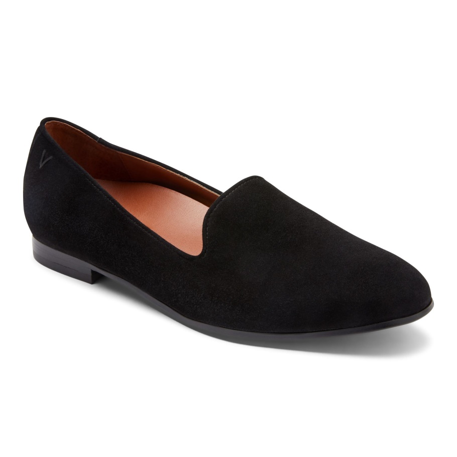 Willa Slip On Flaches Schwarzes Wildleder Vionic