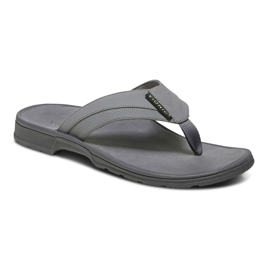 Vionic Wyatt Toe Post Sandale Holzkohle