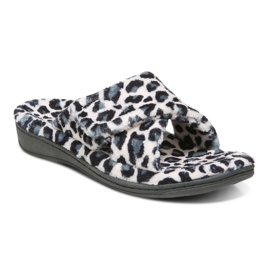 Creme Leopard Relax Pantoffel Vionic