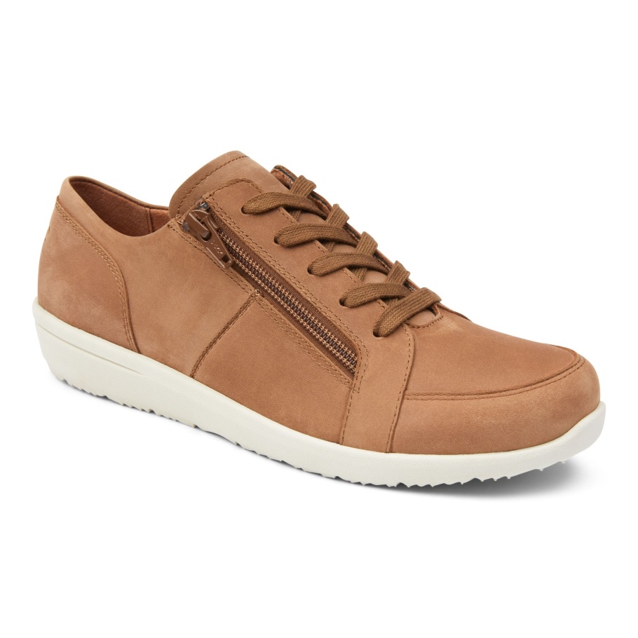 Vionic Abigail-Schnürschuhe Aus Weizen-Nubukleder