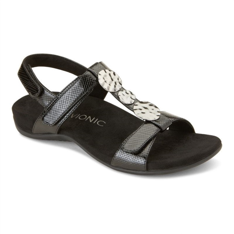 Vionic Farra Sandale Schwarze Eidechse