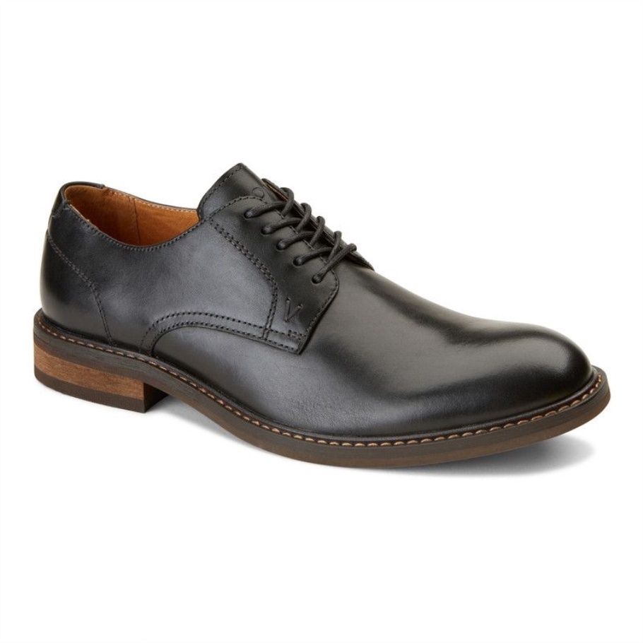Vionic Schwarze Leder Graham Schnürsenkel