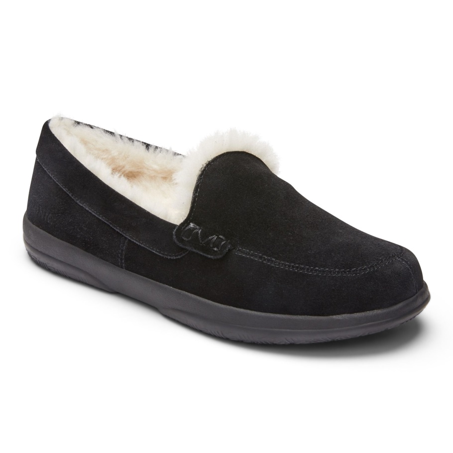 Lynez Pantoffel Schwarz Wildleder Vionic
