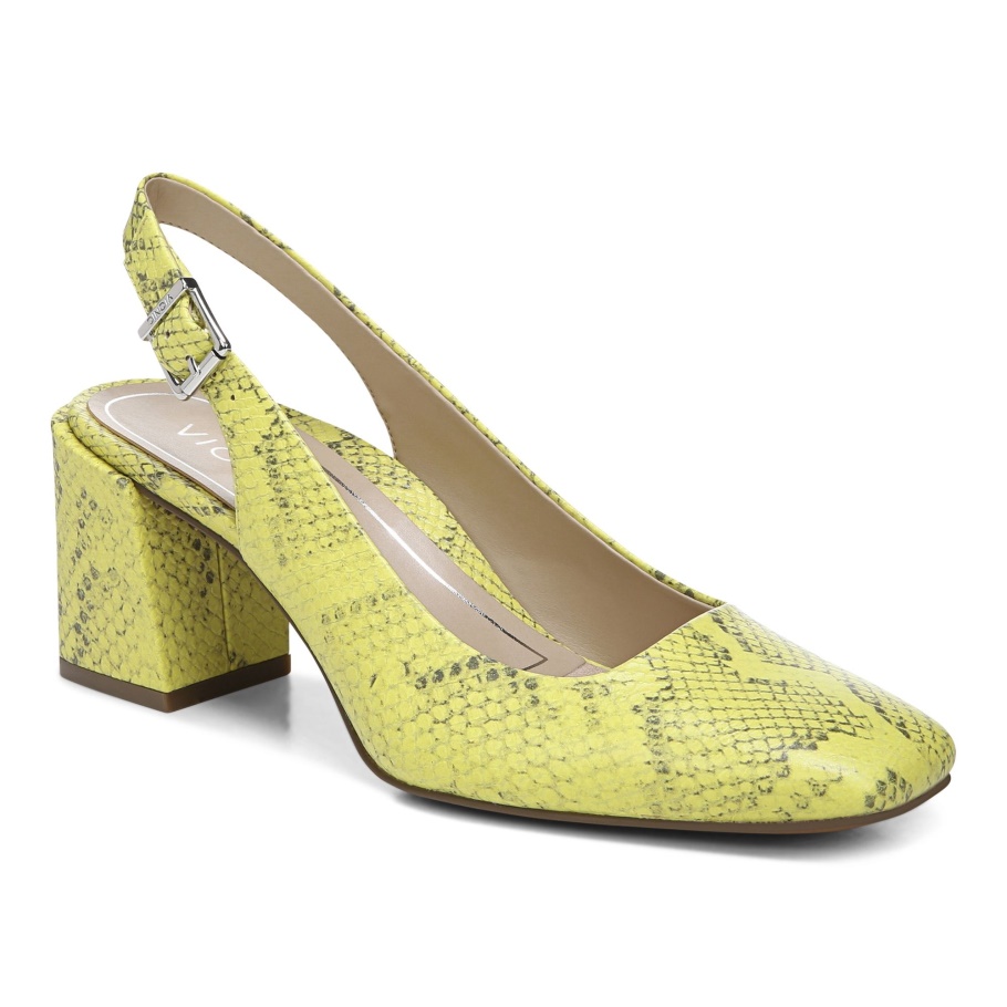 Vionic Nola Blockabsatz Neon Zitrone Schlange