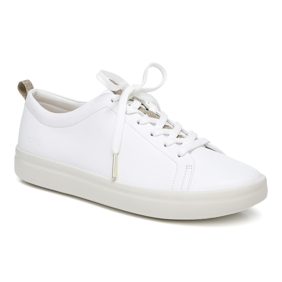 Paisley-Sneaker Aus Weißem Leder Vionic