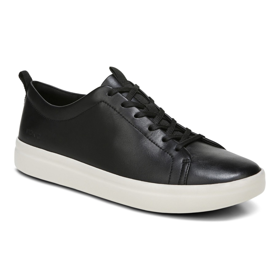 Vionic Sneaker Aus Schwarzem Leder Mit Paisley-Muster