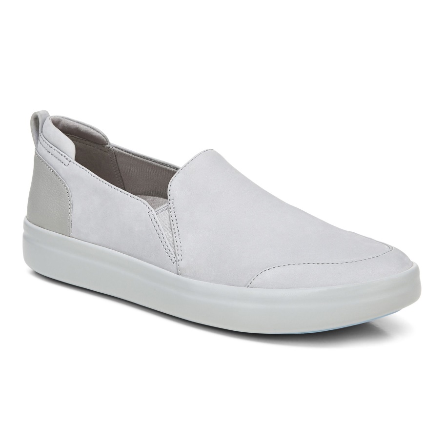 Hellgrauer Nubuk-Penelope-Casual-Slipper Von Vionic