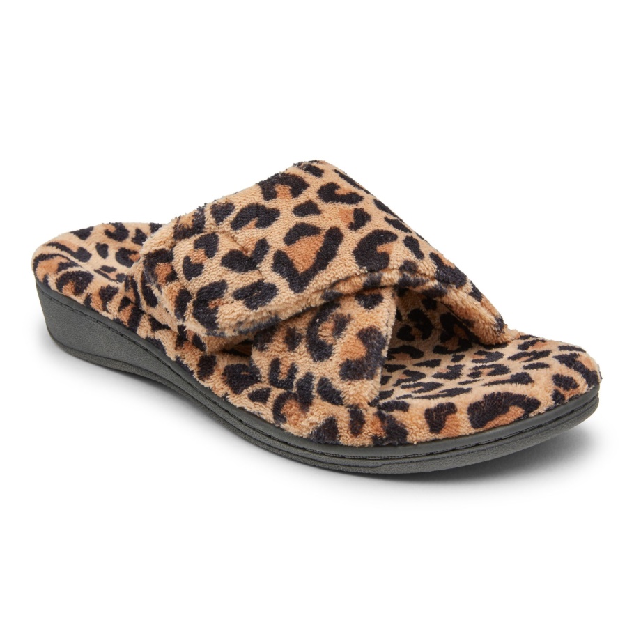 Natürlicher Vionic-Relax-Slipper Mit Leopardenmuster