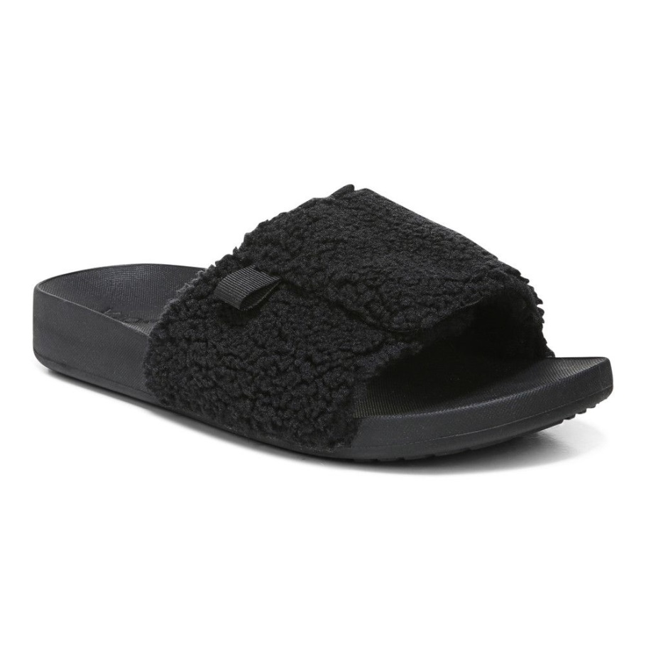 Schwarze Keira Pantolette Aus Lammfell Vionic