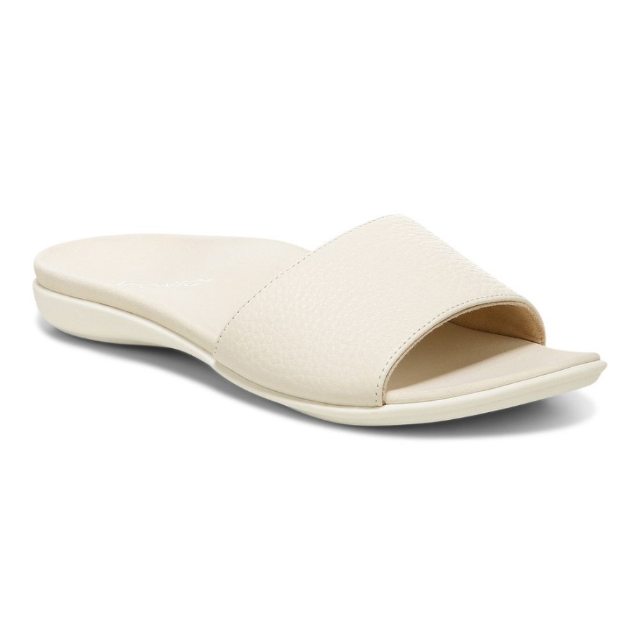 Cremefarbene Vionic Val Slide Sandale