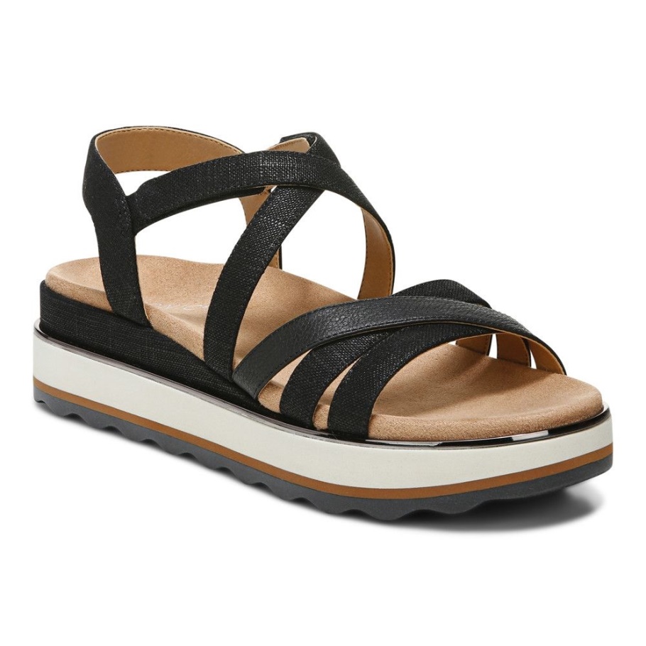 Kellyn Flatform Sandale Schwarz Vionic