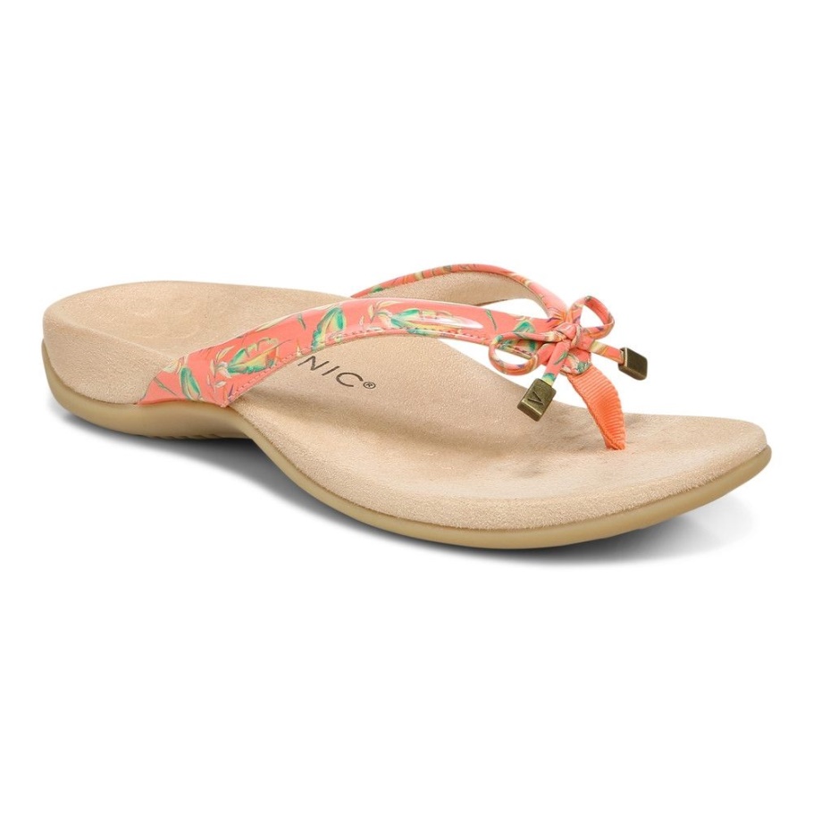 Tropische Papaya Vionic Bella Toe Post Sandale