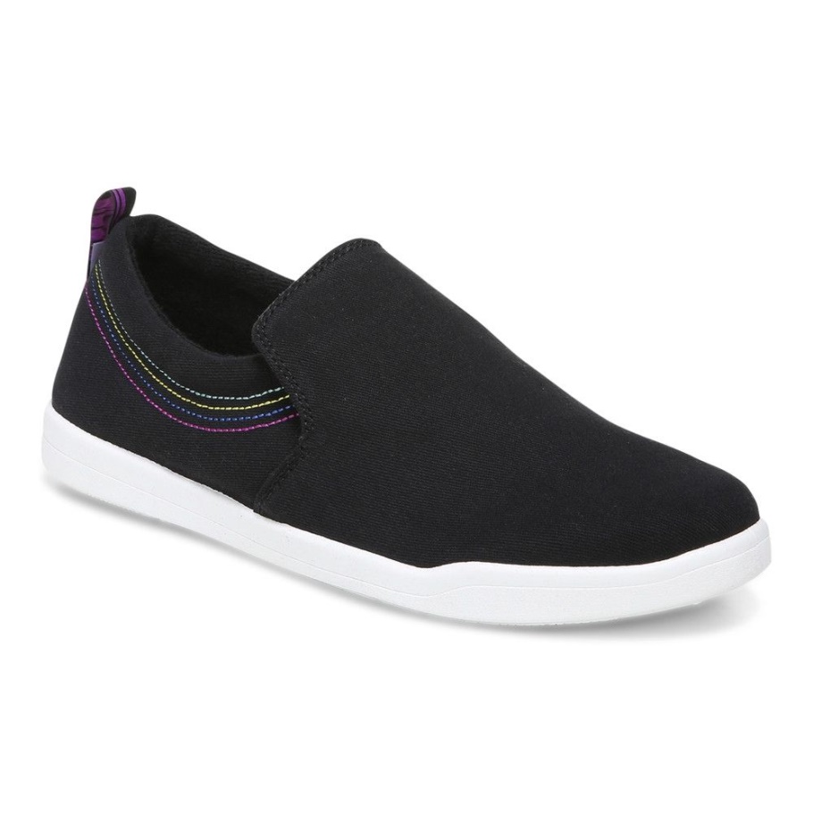 Vionic Marshall Slip Auf Schwarzem Canvas