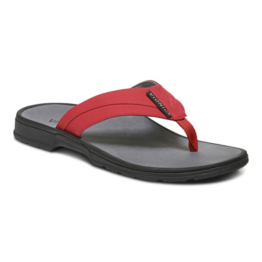 Vionic Red Wyatt Zehenstegsandale