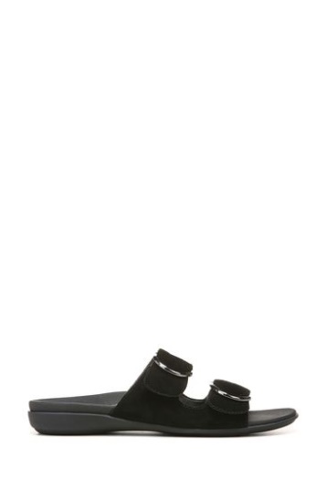 Vionic Corlee Schwarze Slider-Sandalen