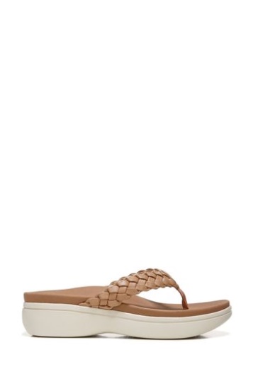 Vionic Kenji Braune Keilsandalen Mit Zehentrenner