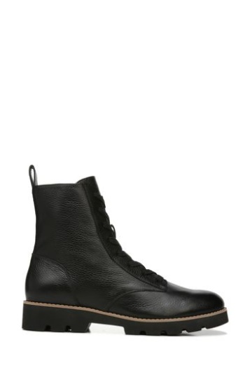 Vionic Lani Schwarze, Wasserdichte, Getrommelte Stiefel Mit Mittlerem Schaft