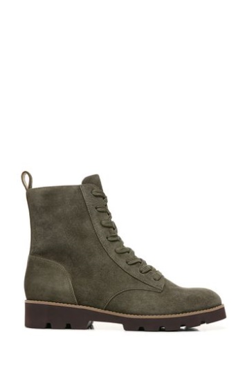 Vionic Lani Olive Wasserdichte Wildledergrüne Halbschaftstiefel